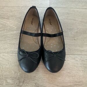 Cat & Jack Black Flats with Strap and Rounded Toe